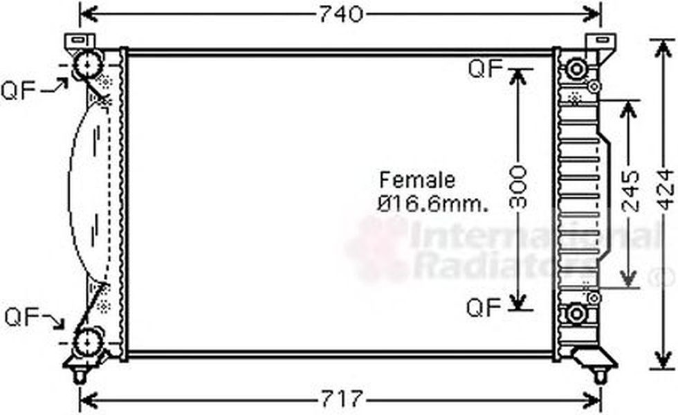 Radiator apa AUDI A4 Cabriolet 8H7 B6 8HE B7 VAN WEZEL 03002202