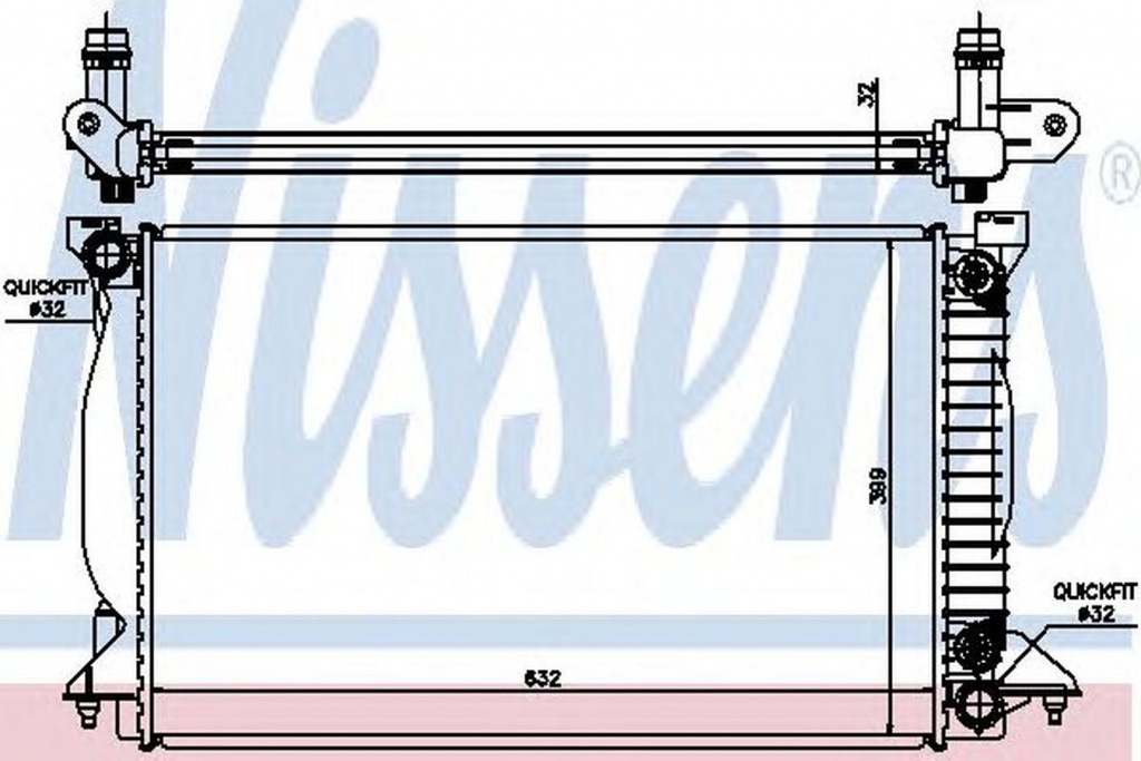 Radiator apa AUDI A4 Cabriolet 8H7 B6 8HE B7 NISSENS 60303A