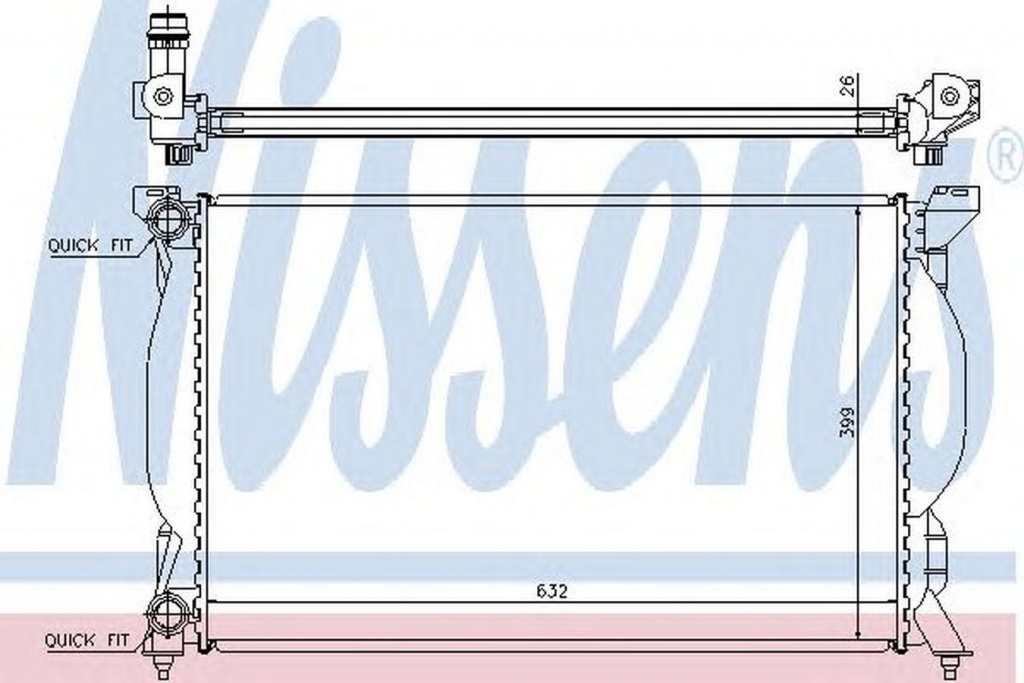 Radiator apa AUDI A4 Cabriolet 8H7 B6 8HE B7 NISSENS 60304A