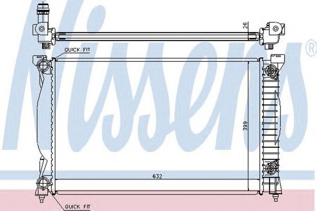 Radiator apa AUDI A4 Cabriolet 8H7 B6 8HE B7 NISSENS 60305A