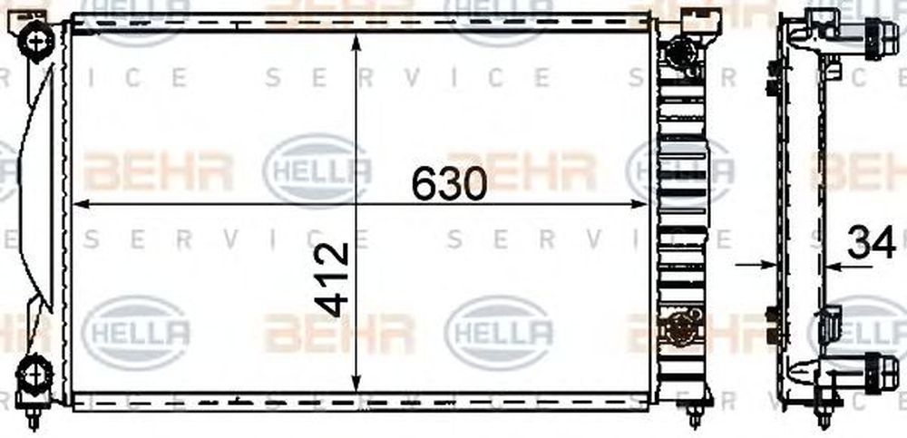 Radiator apa AUDI A4 Cabriolet 8H7 B6 8HE B7 HELLA 8MK 376 781-061