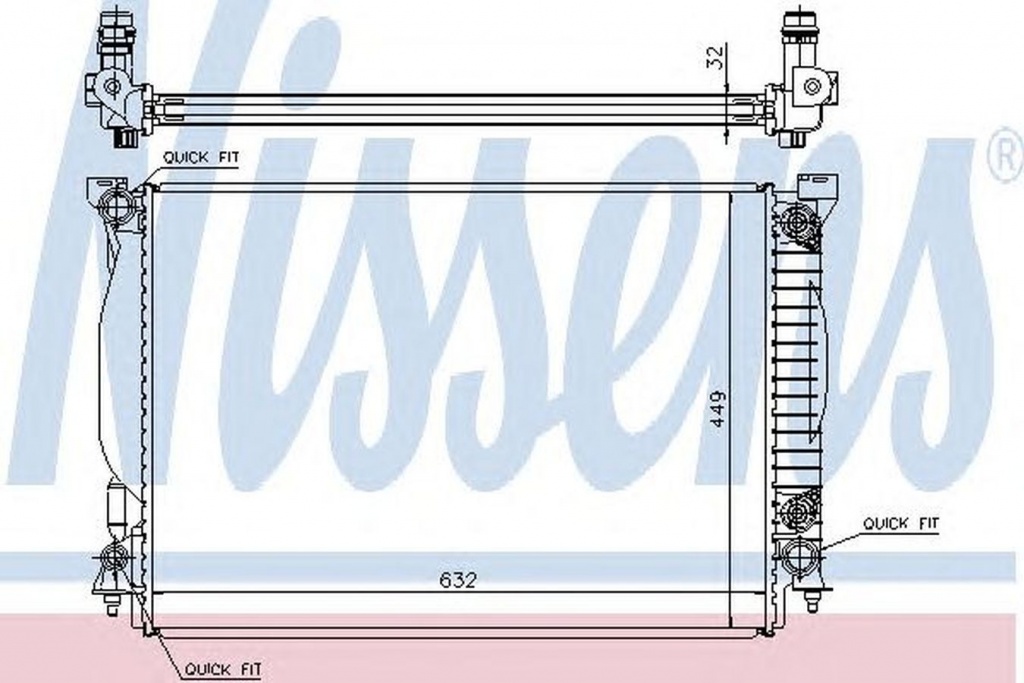 Radiator apa AUDI A4 Cabriolet 8H7 B6 8HE B7 NISSENS 60307A