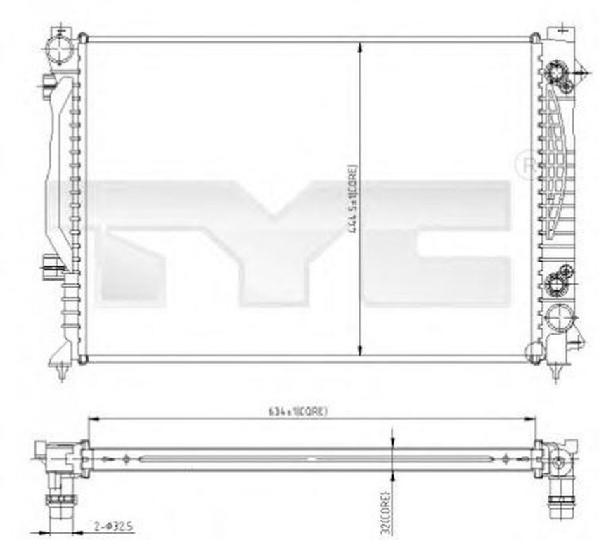 Radiator apa AUDI A6 4B2 C5 TYC 702-0003