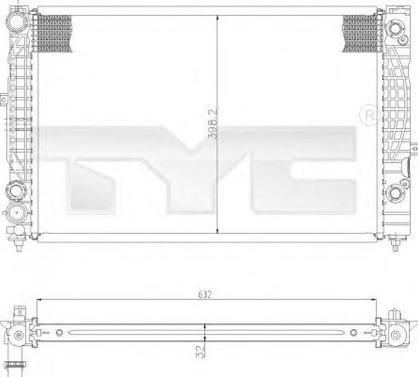 Radiator apa AUDI A6 4B2 C5 TYC 702-0009