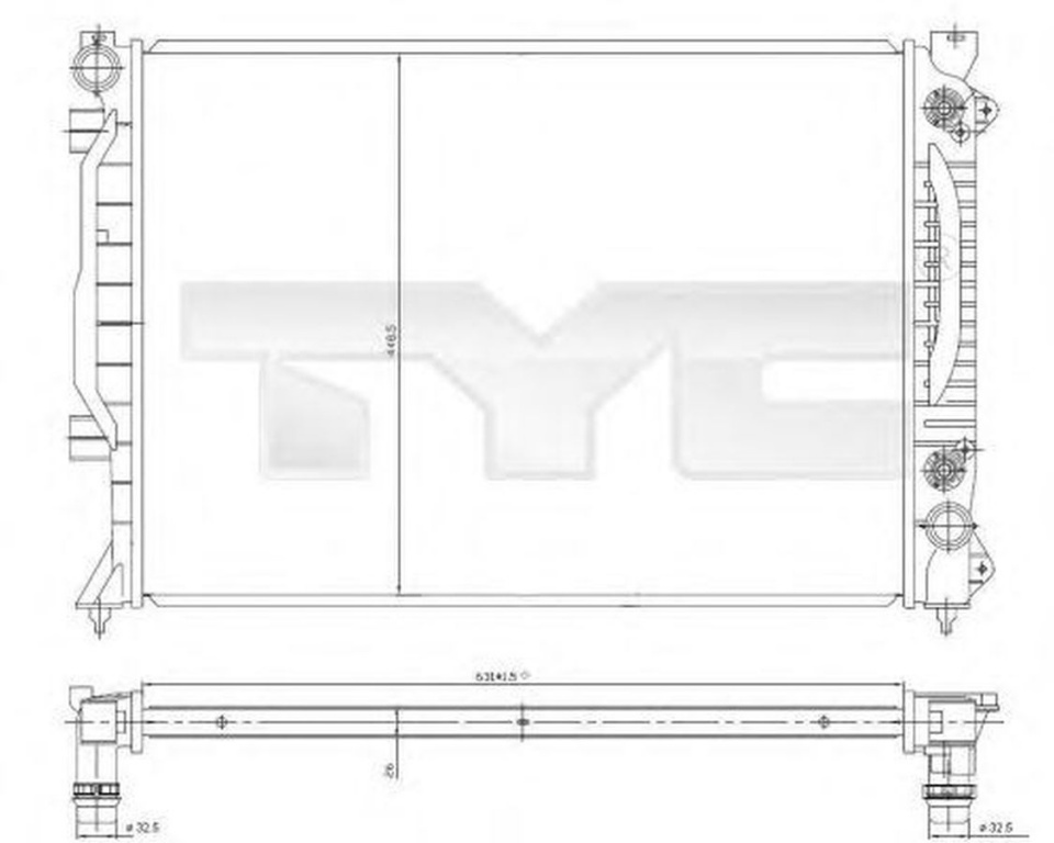 Radiator apa AUDI A6 Avant 4B5 C5 TYC 702-0018