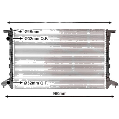 Radiator apa AUDI A6 C8 2018->, A4 B9 2015->, A5 F53; F5P 2016->, A5 Sportback F5A; F5F 2016->, A5 Cabriolet F57 2016-> pentru 35 TDI Mild Hybrid, perioada 2019 2020 2021 2022 2023 2024 PIESA NOUA grosime fagure mm 14, cu cuplaje rapide, Diametru adm