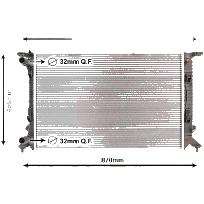 Radiator apa AUDI Q3 8UB; 8UG 2011->2018, A6 C7 2010->2018, A7 Sportback 4GA; 4GF 2010->2018, A4 B8 2007->2015, A5 Sportback 8TA 2009->2020, A4 Allroad B8 2009->2016, A5 8T3 2007->2017, Q5 8RB 2008->2017, A5 Cabriolet 8F7 2009->2017 pentru 2.0 TFSI q