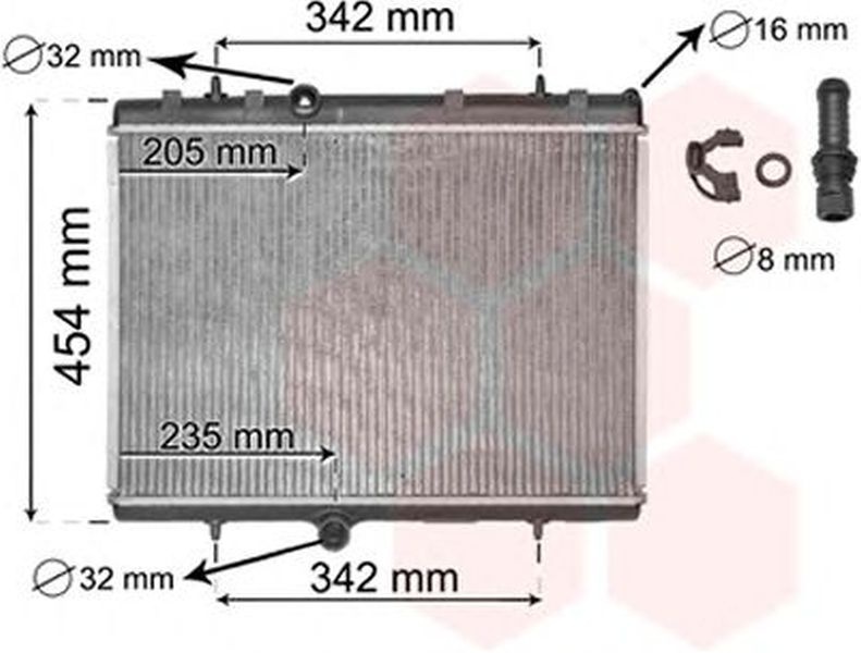 Radiator apa CITROEN C5 II Break RE VAN WEZEL 4000