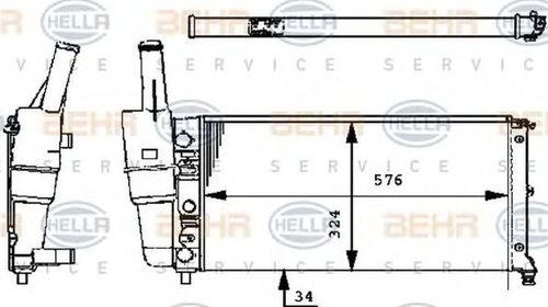 Radiator apa FIAT PUNTO 176 HELLA 8MK37671354