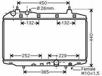 RADIATOR APA HONDA CIVIC 2005->2011 Radiator apa pentru 1.4i 16V cu/fara aer conditionat (32.5x63) PIESA NOUA ANI 2005 2006 2007 2008 2009 2010 2011