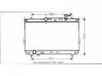 RADIATOR APA HYUNDAI SANTA FE 2000->2006 Radiator apa pentru 2.0 - 2.4 16V CV manuala cu/fara aer conditionat (40,3x72,5) PIESA NOUA ANI 2000 2001 2002 2003 2004 2005 2006