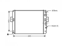 RADIATOR APA IVECO DAILY II 1989->1999 Radiator apa pentru 2, 5 usi - 2,8TDi cu aer conditionat (64,2x48,8x34) PIESA NOUA ANI 1990 1991 1992 1993 1994 1995 1996 1997 1998 1999