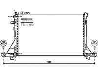 Radiator apa Nissan Nv400, 11.2011-, Opel Movano, 2010-, Renault Master, 2010- Motor 2.3 Cdti, 2.3 Dci, Aluminiu/Plastic Mecanic, 777x490x24, OE: 2140000q2a, 214004474r, 4419451, 93197531,