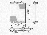 Radiator apa PEUGEOT 1007 KM MAGNETI MARELLI 350213387000