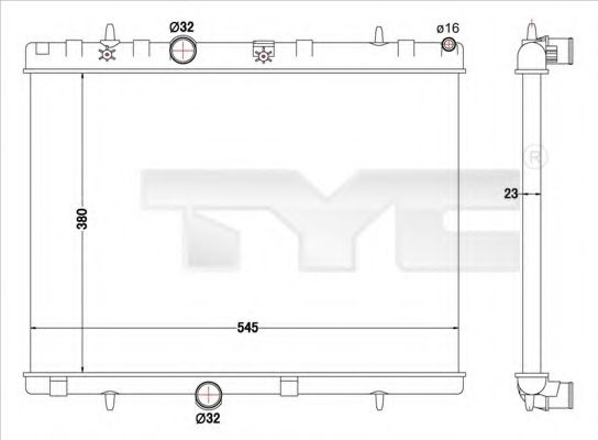 Radiator apa PEUGEOT 208 (2012 - 2016) TYC 726-001
