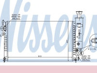 Radiator apa PEUGEOT 405 Mk II Estate (4E) (1992 - 1996) NISSENS 63528
