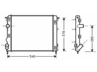 Radiator apa racire motor DACIA LOGAN pick-up 2008-> pentru 1.5 dCi (US00, US0J, US0Y)-48 KW