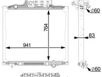 Radiator apa racire motor MAN TGA, TGS I D0836LF41 - D2876LF25 MAHLE original