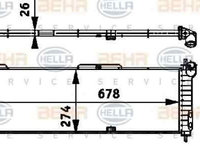 Radiator apa racire motor OPEL CORSA B combi (F35) HELLA 8MK 376 713-574