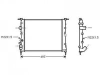 Radiator apa racire motor RENAULT KANGOO 1997->2007 pentru 1.4 (FC0C, FC0B, FC0H, FC0M)-55 KW