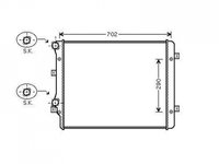 Radiator apa racire motor SKODA SUPERB 2 COMBI 2008->2015 pentru 2.0 TSI-147 KW