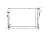 Radiator apa racire motor SRL, HYUNDAI TUCSON, 08.2004-03.2010 motor 2,0 benzina, 2.0 CRDI diesel, cv automata, aluminiu/ plastic brazat, 640x438x16 mm, tip HCC