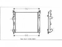 RADIATOR APA RENAULT CLIO 2 02.1998->2007 Radiator apa pentru 1 5DCi 01 - 48x41,4x27 59KW PIESA NOUA ANI 1998 1999 2000 2001 2002 2003 2004 2005 2006