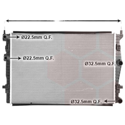 Radiator apa SKODA OCTAVIA 4 2020-> pentru 1.0 TSI e-TEC, perioada 2020 2021 2022 2023 2024 2025 PIESA NOUA grosime fagure mm 26, latime fagure mm 438, lungime fagure mm 650 ,