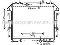 Radiator apa TOYOTA HILUX III pick-up KUN TGN LAN GGN AVA TO2496