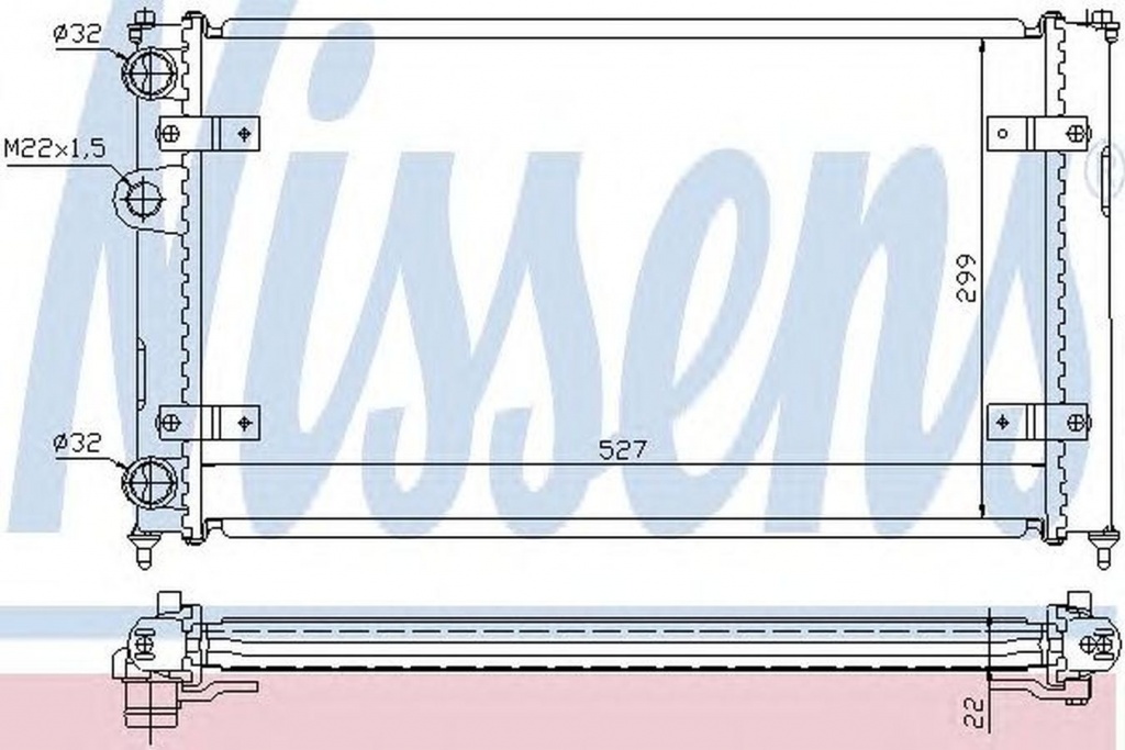 Radiator apa VW CADDY II pick-up 9U7 NISSENS 639951