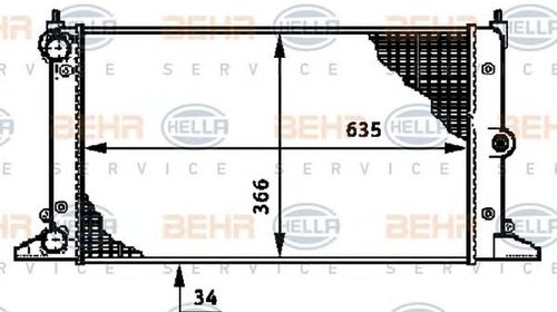 Radiator apa VW SHARAN 7M8 7M9 7M6 HELLA 8MK 