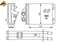 Radiator (calorifer) caldura habitaclu FIAT PANDA (169) (2003 - 2016) NRF 53641