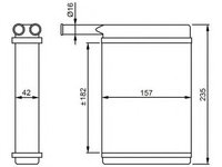 Radiator (calorifer) caldura habitaclu FORD FIESTA Mk II (FBD) (1983 - 1989) NRF 52221