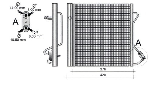 Radiator clima ac smart fortwo city coupe an 