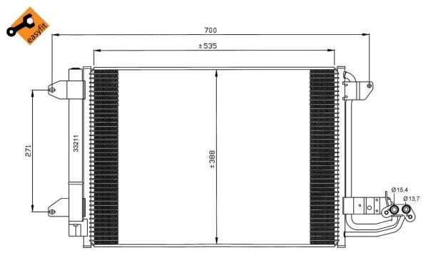Radiator clima Audi A3 2004-2014, NRF 35520, MA