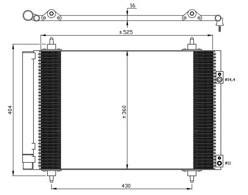 Radiator clima Citroen C4 1.4 VTI, NRF 3