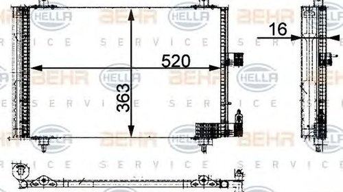 Radiator clima PEUGEOT 607 9D 9U HELLA 8FC 35