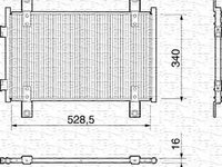 Radiator clima VW TRANSPORTER V platou sasiu 7JD 7JE 7JL 7JY 7JZ 7FD MAGNETI MARELLI 350203159000