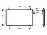 Radiator condensator aer conditionat PEUGEOT 206 BREAK 1998->2007 pentru 1.4, 1.4 Presence-55 KW