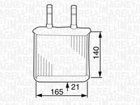 Radiator habitaclu bord OPEL CORSA C F08 F68 MAGNETI MARELLI 350218313000