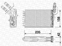 Radiator habitaclu bord RENAULT CLIO I B C57 5 357 MAGNETI MARELLI 350218159000