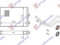 RADIATOR INCALZIRE (B) +/-ΑC (250x178) (COMPLET CU TEVI), LANCIA, LANCIA PHEDRA 02-10, 460906500