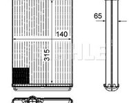 Radiator incalzire (BR) (220x155x26) BEHR CITROEN C5 08-16