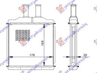 RADIATOR INCALZIRE HABITACLU(B) +/-ΑC (168x178) - CHEVROLET LACETTI 03-, DAEWOO - CHEVROLET, CHEVROLET LACETTI 03-, 032206500