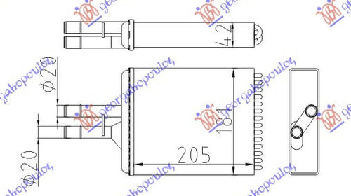 RADIATOR INCALZIRE HABITACLU (M) -ΑC (203x17