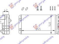 RADIATOR INCALZIRE HABITACLU (M) +/-ΑC (245x140) (CU/3 SURUB) - PEUGEOT 206 98-09, PEUGEOT, PEUGEOT 206 98-09, 025606500