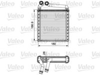 Radiator incalzire habitaclu Skoda Superb, Yeti, VW Golf 5, Golf 5 Plus, Golf 6, Golf 6 Plus, Passat B6, Passat B7, Passat CC, Scirocco, Tiguan, 179.5x154x26mm, Valeo, 3C0819031