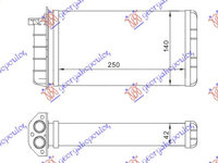 RADIATOR INCALZIRE (M) +/-AC (250 x 40), FIAT, FIAT BRAVO 95-02, 038206510