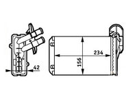 Radiator incalzire Skoda Octavia 1 Seat Ibiza Arosa Audi A3 1996-2003 Vw Golf 2 Golf 3 Polo Vento Lupo 234x156x42mm