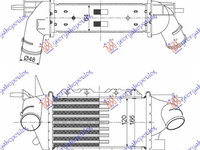 RADIATOR INTER.2.0-2.2TDI 16V (233x128) - OPEL OPEL VECTRA B 99-02, OPEL, OPEL VECTRA B 99-02, PEUGEOT, PEUGEOT EXPERT 07-16, Partea frontala, Radiator Intercooler, 015106200